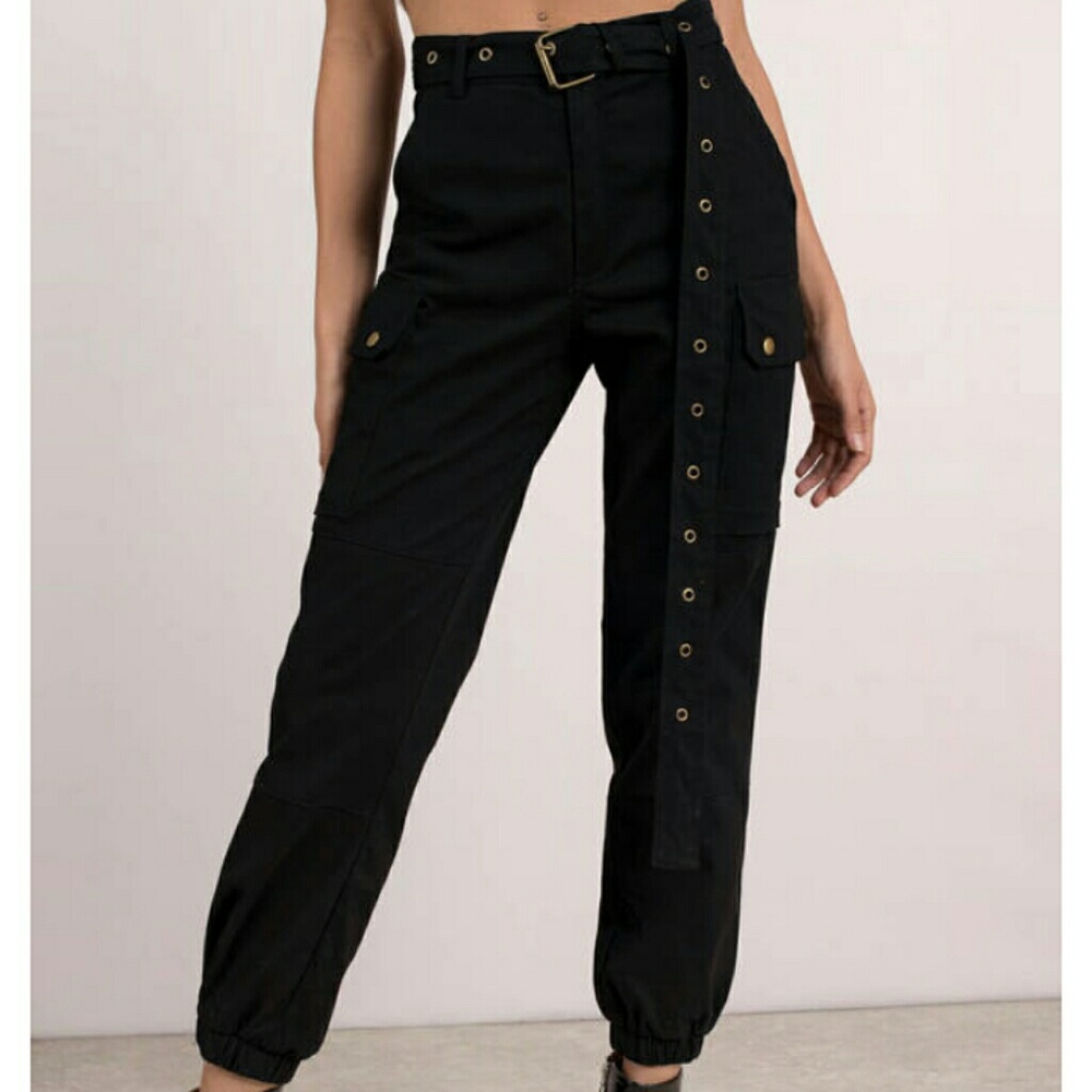 Black belted cargo pants - Picture 3 of 7